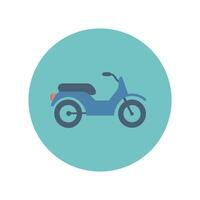 Retro blue scooter illustration on teal background vector