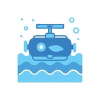 Underwater Pipeline Valve with Bubbles Illustration vector