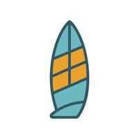 Illustrated Surfboard Design With Contrasting Color Sections vector