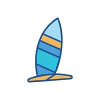 Windsurfing Sail Illustration Isolated on Black Background vector