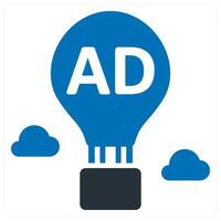 Balloon Ad and advertisement icon concept vector