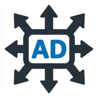 Ad Directions and advertisement icon concept vector