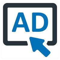 Click Ad and advertisement icon concept vector