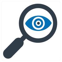 Data Search and Big data icon concept in blue color vector