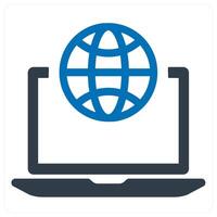 Global network and Big data icon concept in blue color vector