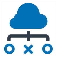 cloud connectivity and network icon concept in blue color vector