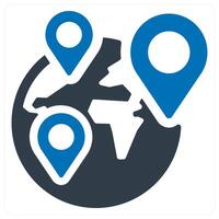 global location and Big data icon concept in blue color vector