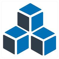3 d and Big data icon concept in blue color vector