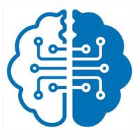 Creative Brain and Big data icon concept in blue color vector