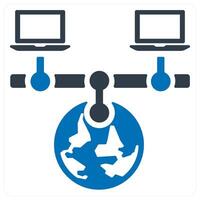 global server and Big data icon concept in blue color vector
