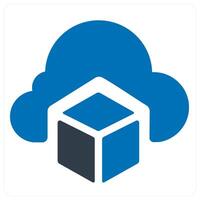 Cloud Storage and Big data icon concept in blue color vector