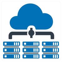 cloud server and Big data icon concept in blue color vector