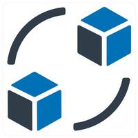 refresh and Big data icon concept in blue color vector