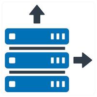 database server and hosting icon concept in blue color vector