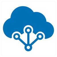 cloud connectivity and computing icon concept in blue color vector