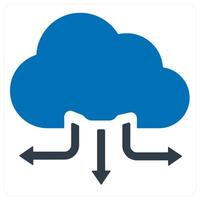 cloud backup and Big data icon concept in blue color vector