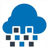 cloud connection and network icon concept in blue color vector