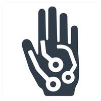 Prosthetic hand and Big data icon concept in blue color vector