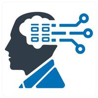 Technology and Big data icon concept in blue color vector