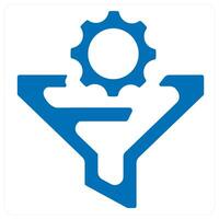 funnel and Big data icon concept in blue color vector