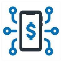 Money Network and finance icon concept in blue color vector