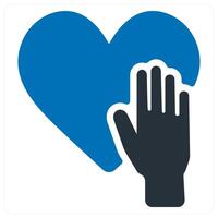 Donate and Helping icon concept in blue color vector