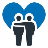 Support and Donation icon concept in blue color vector