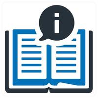 instruction manual and service icon concept in blue color vector