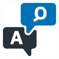 question answer and query icon concept in blue color vector
