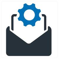 mail support and service icon concept in blue color vector