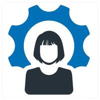support and manage icon concept in blue color vector