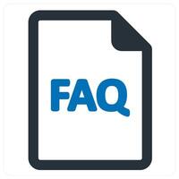 faq and service icon concept in blue color vector