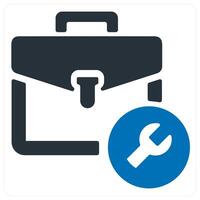 technical support and service icon concept in blue color vector