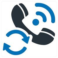 calling status and support icon concept in blue color vector
