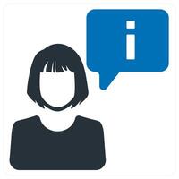 customer support and service icon concept in blue color vector