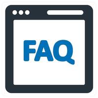 webpage faq and web icon concept in blue color vector