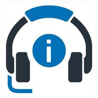 call support and service icon concept in blue color vector