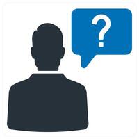 support and query icon concept in blue color vector
