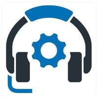 contact helpline and support icon concept in blue color vector