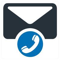 email support and service icon concept in blue color vector