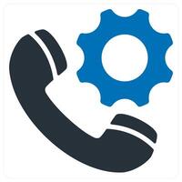 calling support and service icon concept in blue color vector