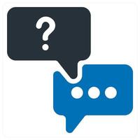 chat support and service icon concept in blue color vector