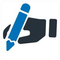 writing and write icon concept in blue color vector
