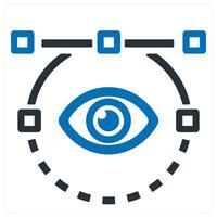 vision and eye icon concept in blue color vector