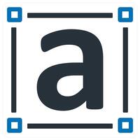 font and designing icon concept in blue color vector