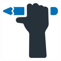 pencil and artist icon concept in blue color vector