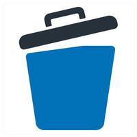 Recycle Bin and trash concept in blue color vector