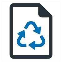Recycled Paper and document icon concept in blue color vector