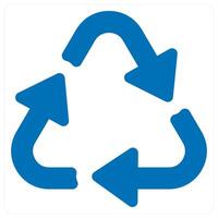 Recycle and symbols icon concept in blue color vector
