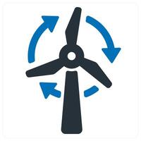 Wind Energy and windmill icon concept in blue color vector